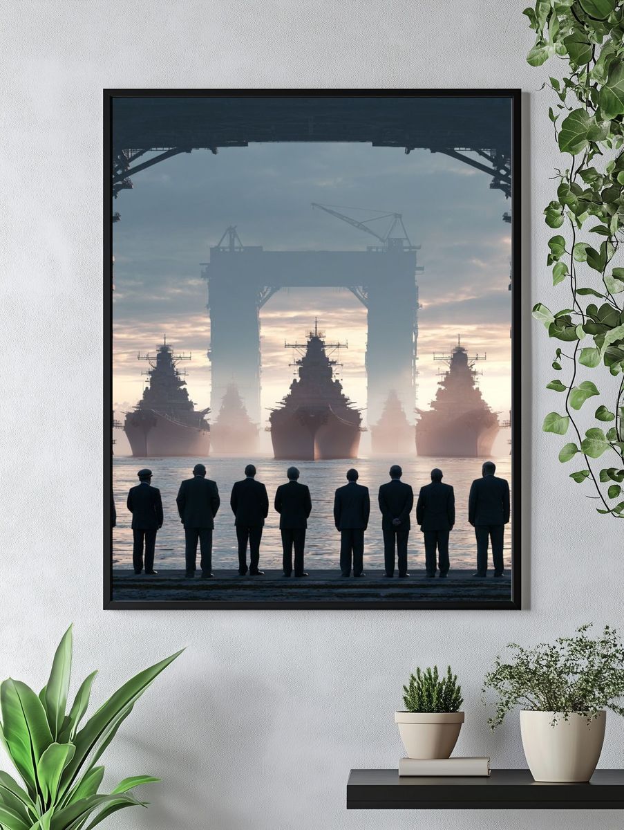 Warships at Dawn Photography Poster. — room view 4