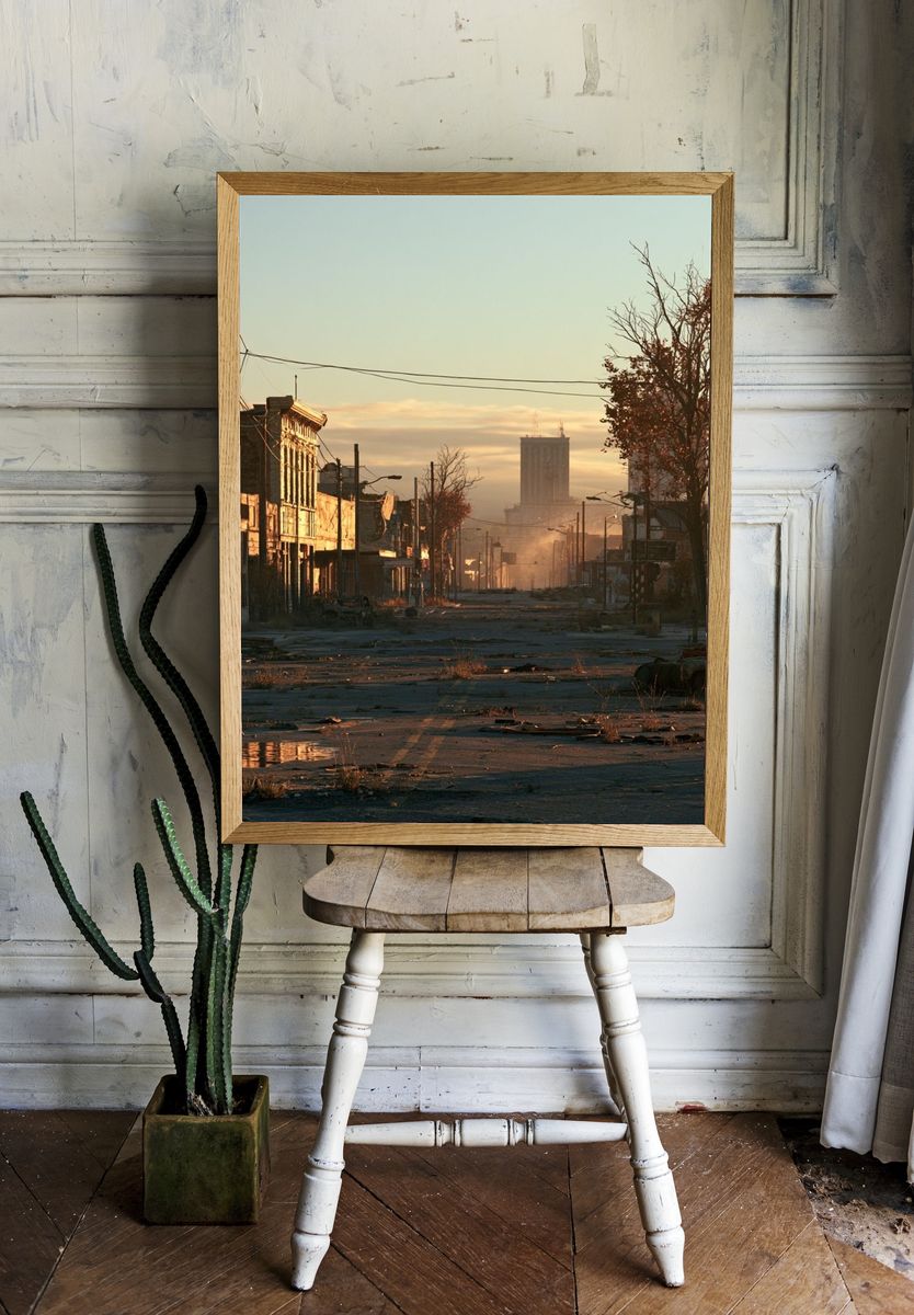 Abandoned City Street Photography Poster. room preview