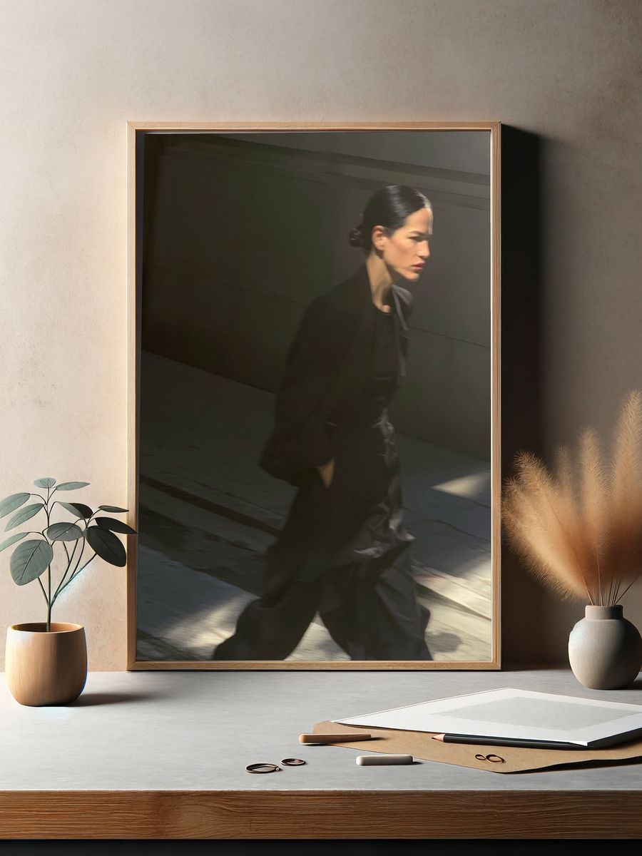 Shadowed Woman Street Photography Poster. — room view 2