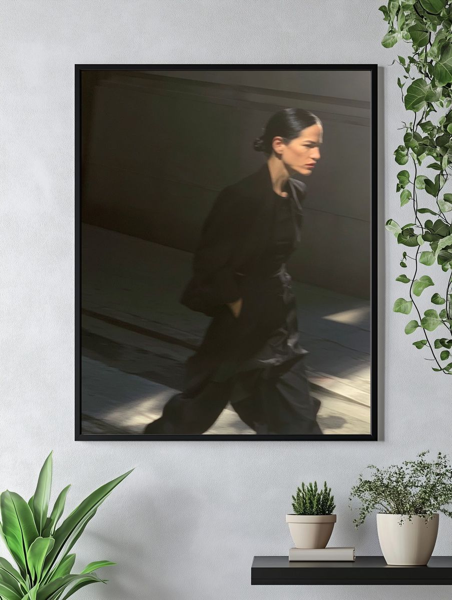 Shadowed Woman Street Photography Poster. — room view 4