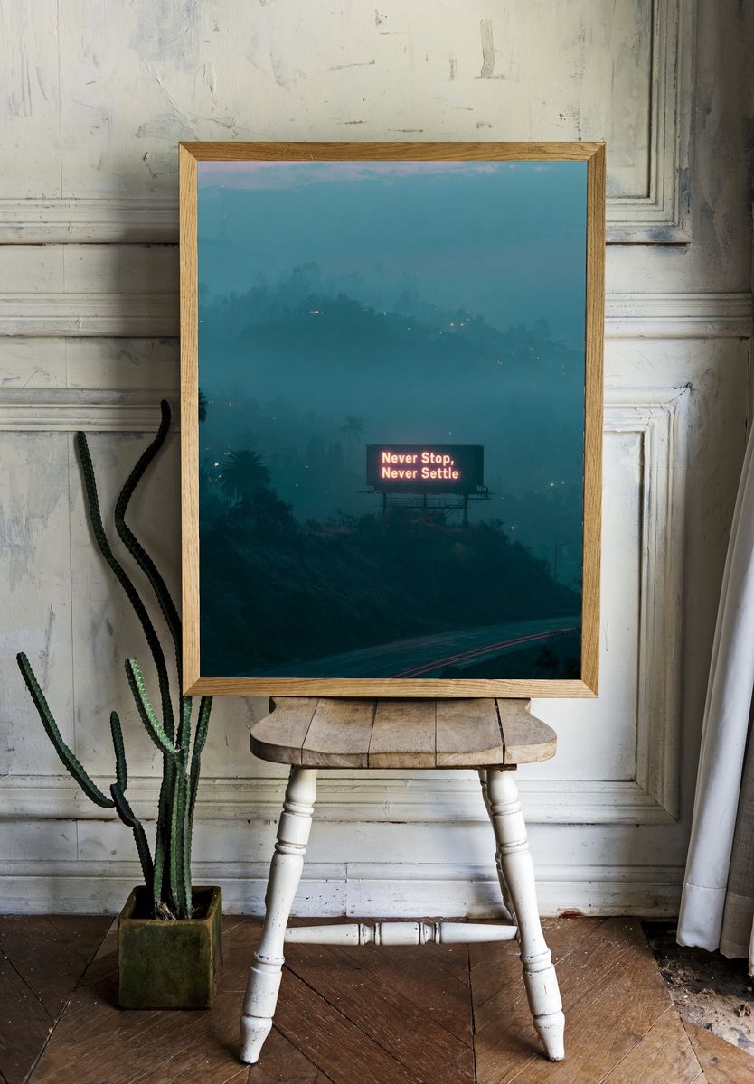 Never Stop Neon City Poster. room preview