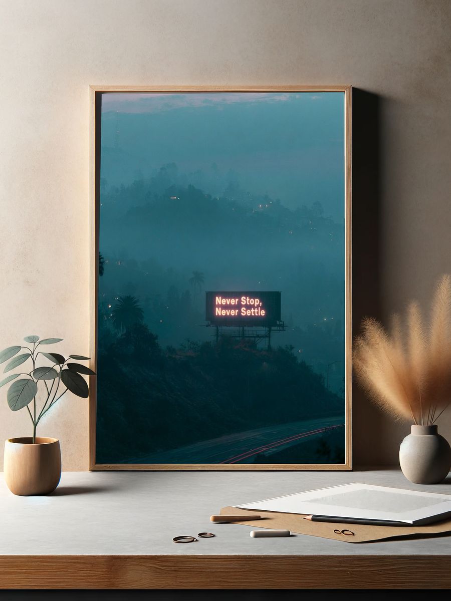 Never Stop Neon City Poster. — room view 2