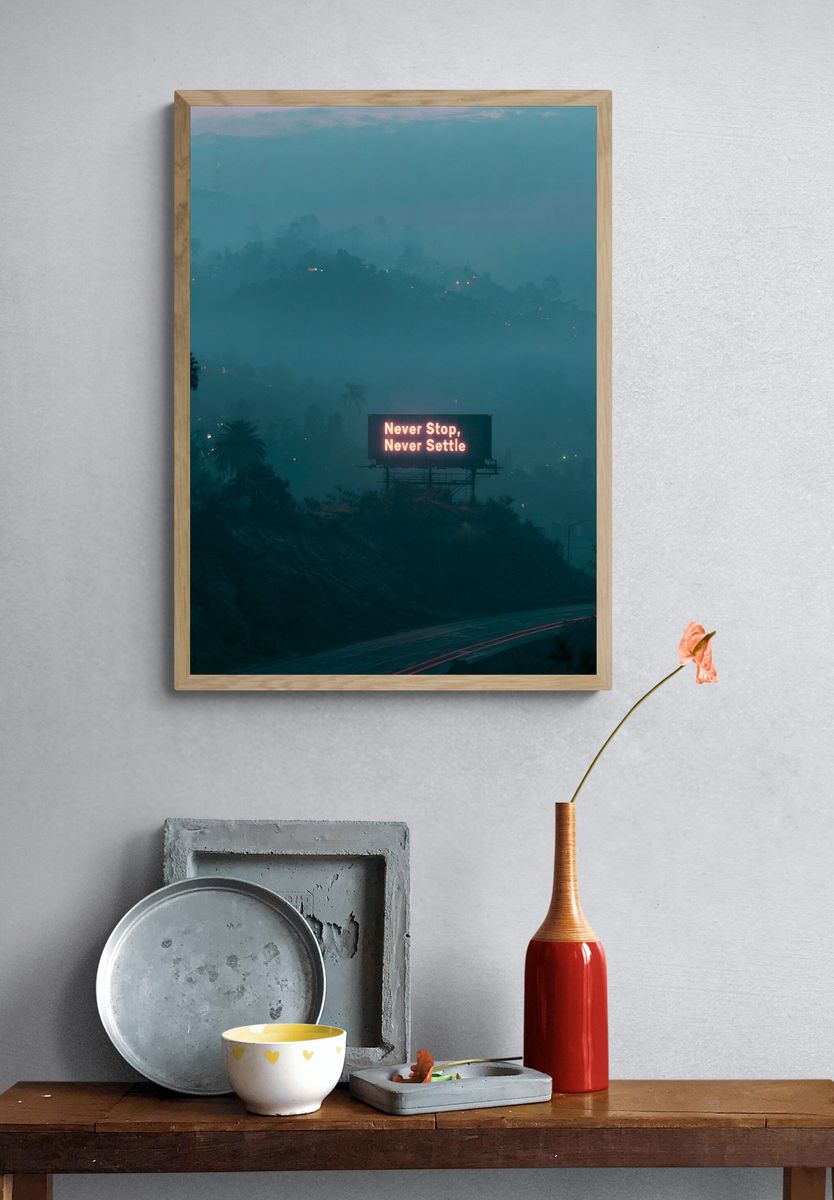 Never Stop Neon City Poster. — room view 3