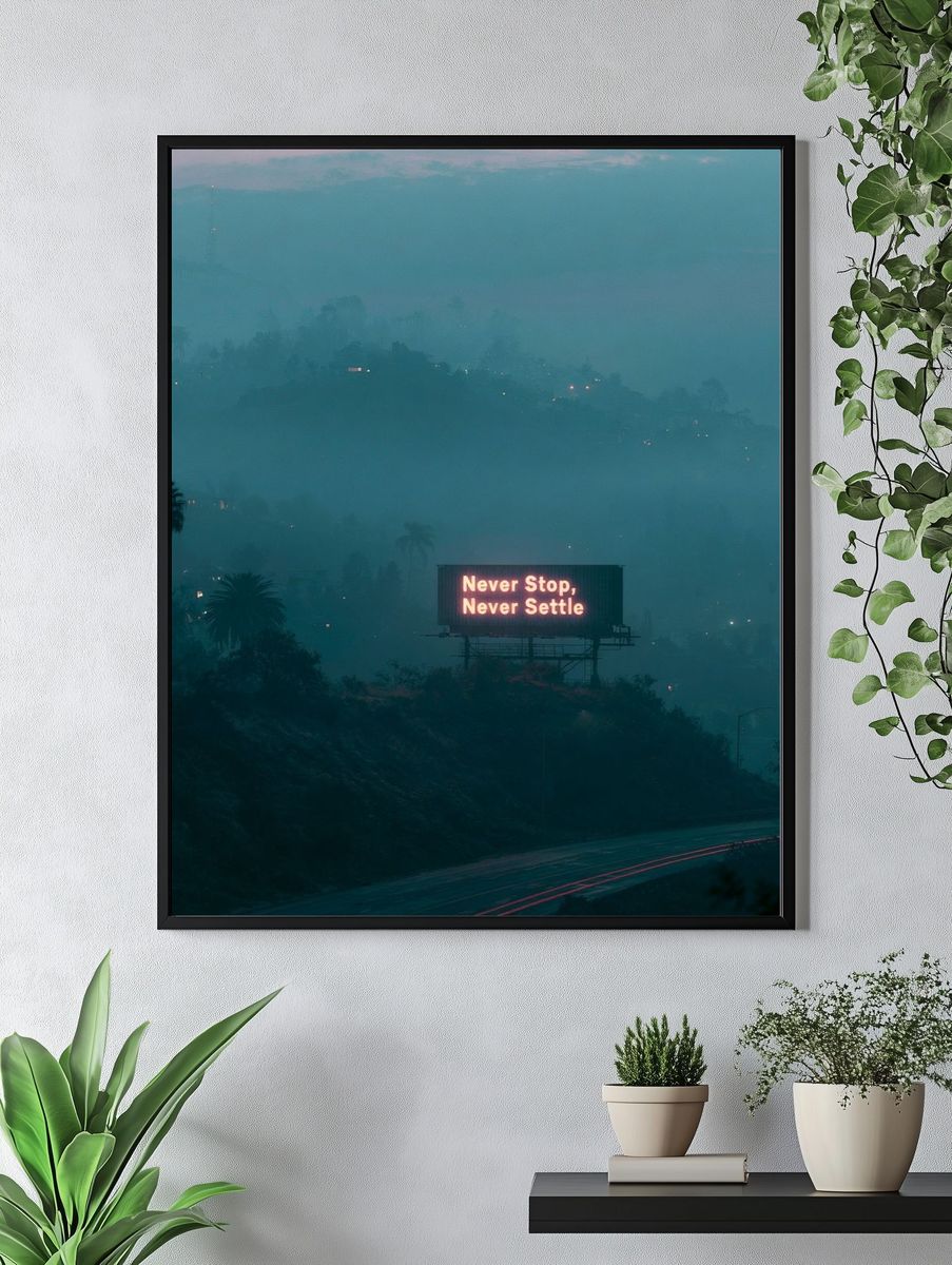 Never Stop Neon City Poster. — room view 4