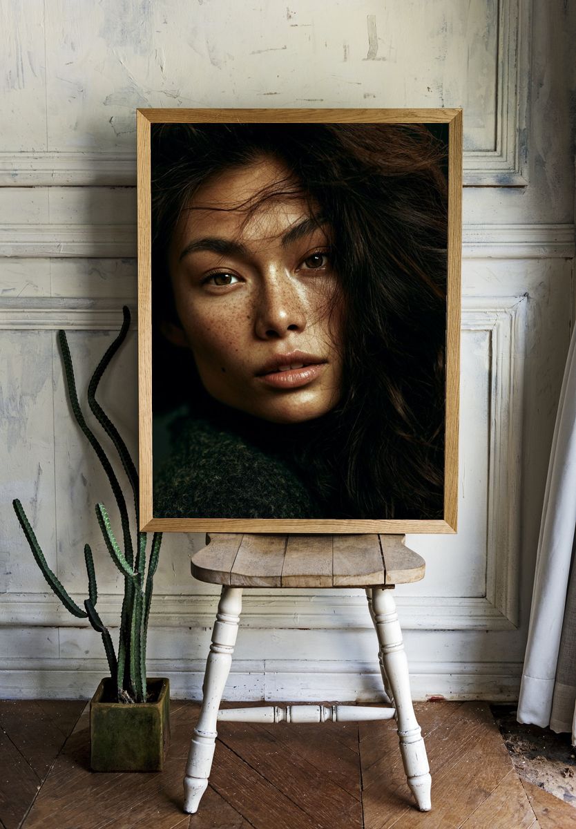 Moody Woman Portrait Print. — room view 1
