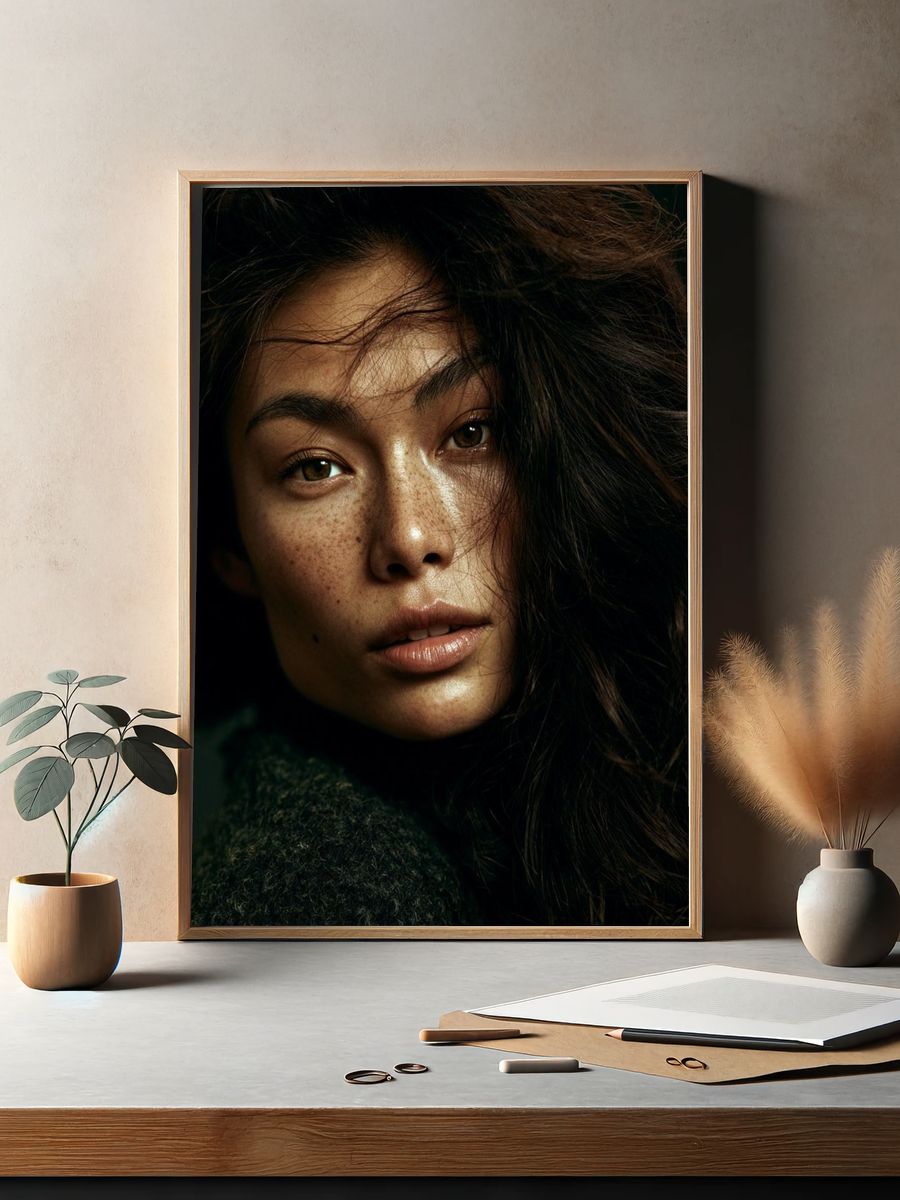 Moody Woman Portrait Print. — room view 2