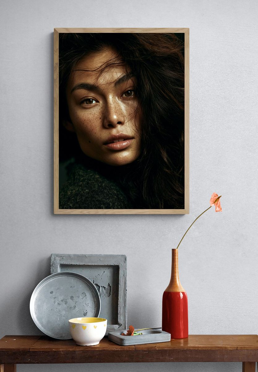 Moody Woman Portrait Print. — room view 3