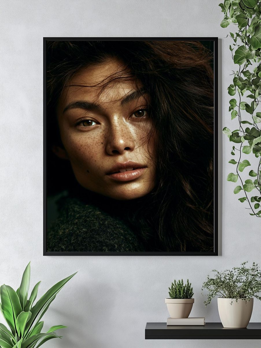 Moody Woman Portrait Print. — room view 4