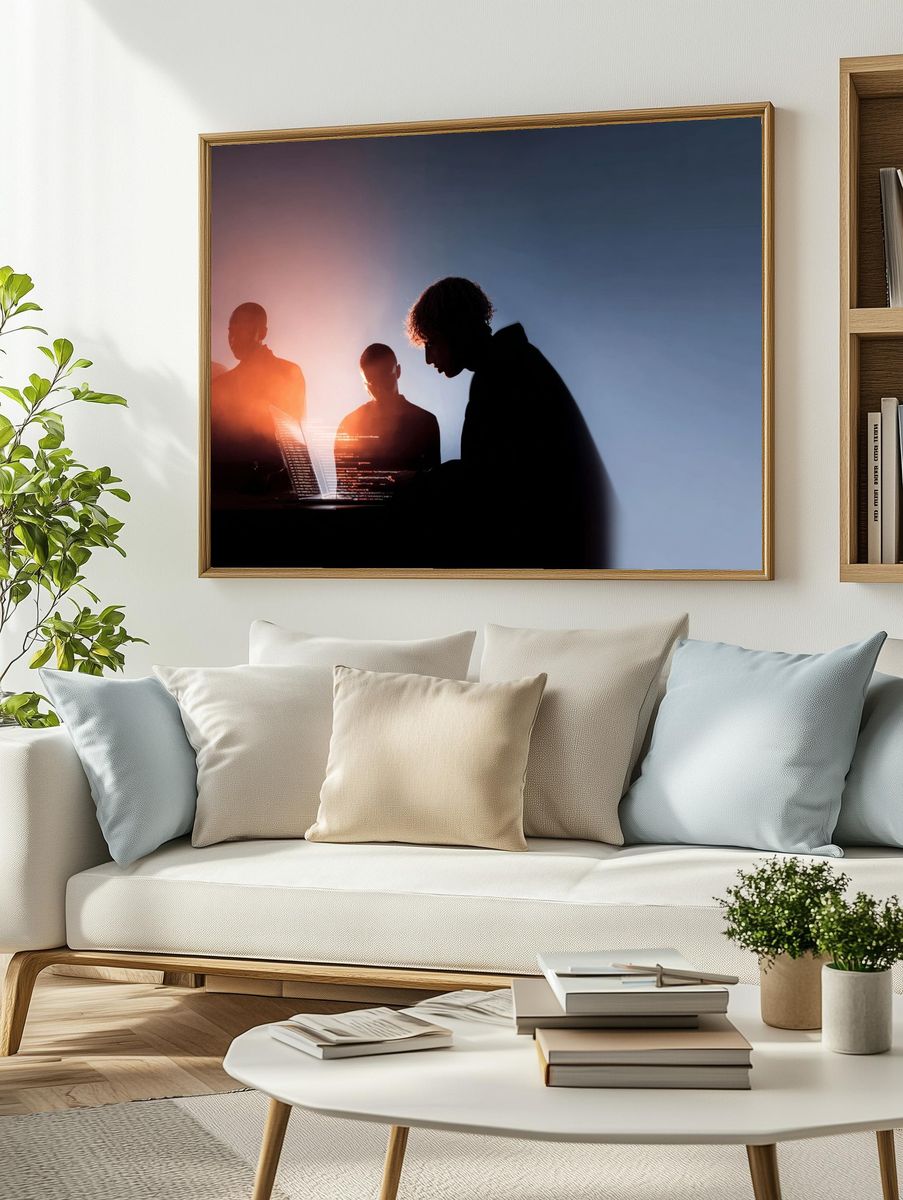 Silhouetted Teamwork Photography Poster. — room view 2