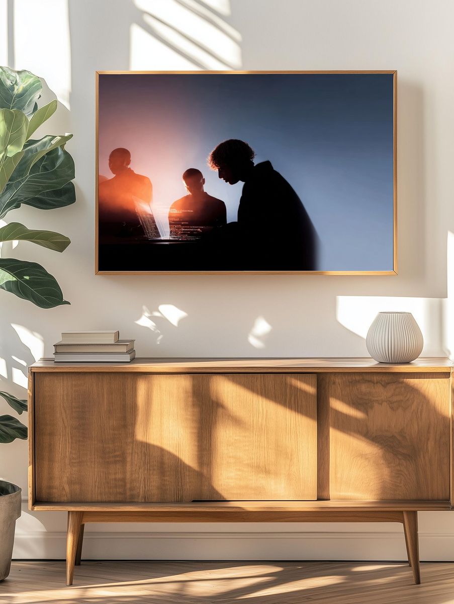 Silhouetted Teamwork Photography Poster. — room view 3