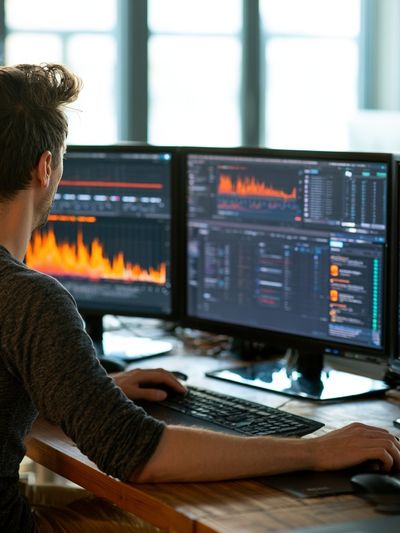 Data Analyst Workspace Photography Poster.