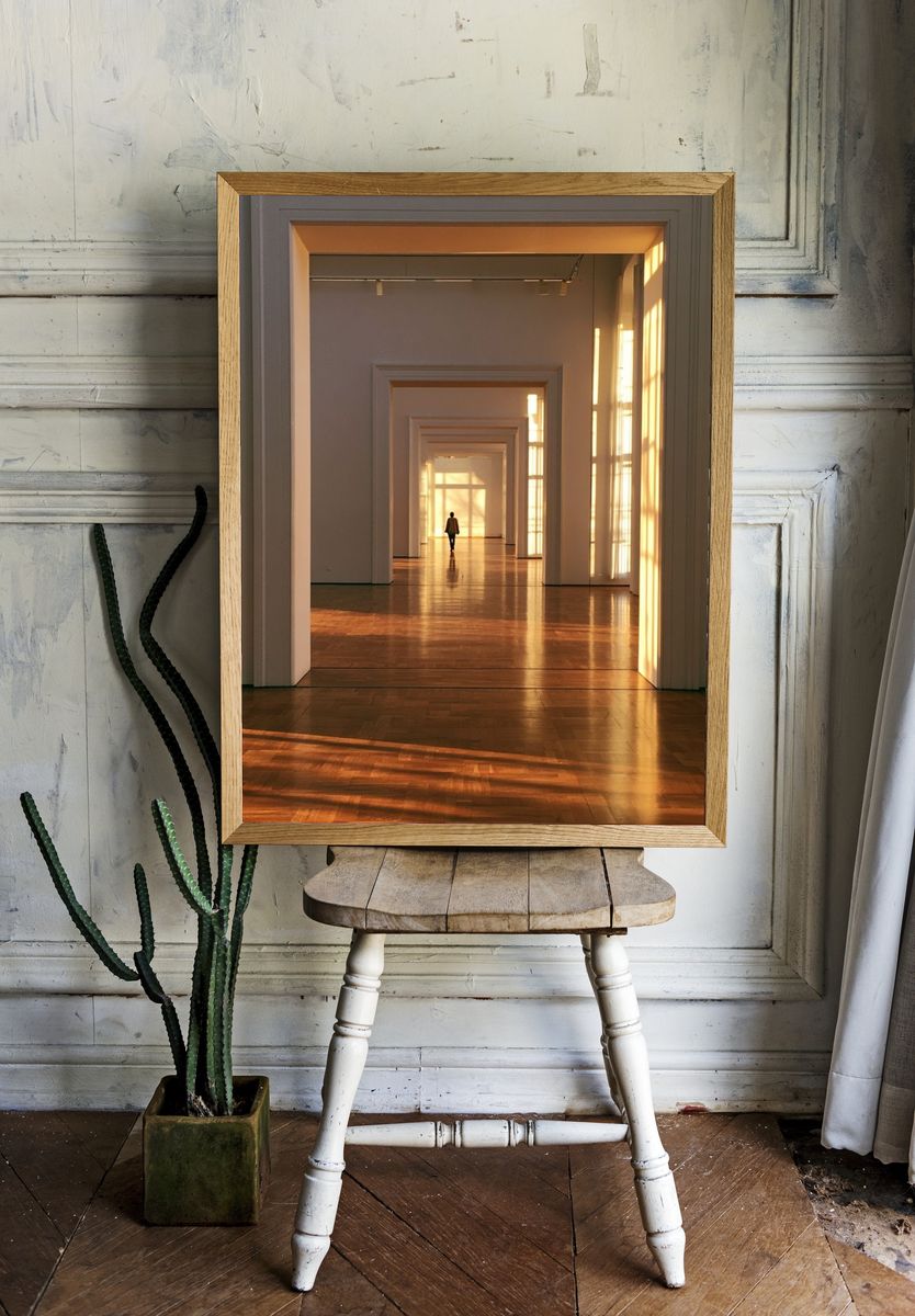 Sunlit Gallery Corridor Photography Poster. — room view 1