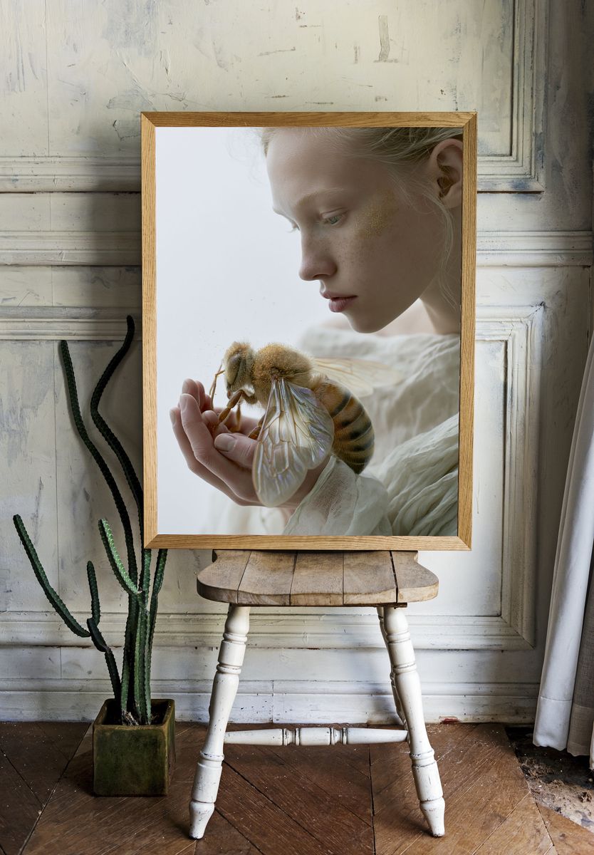 Dreamy Bee Portrait Photography Poster. room preview