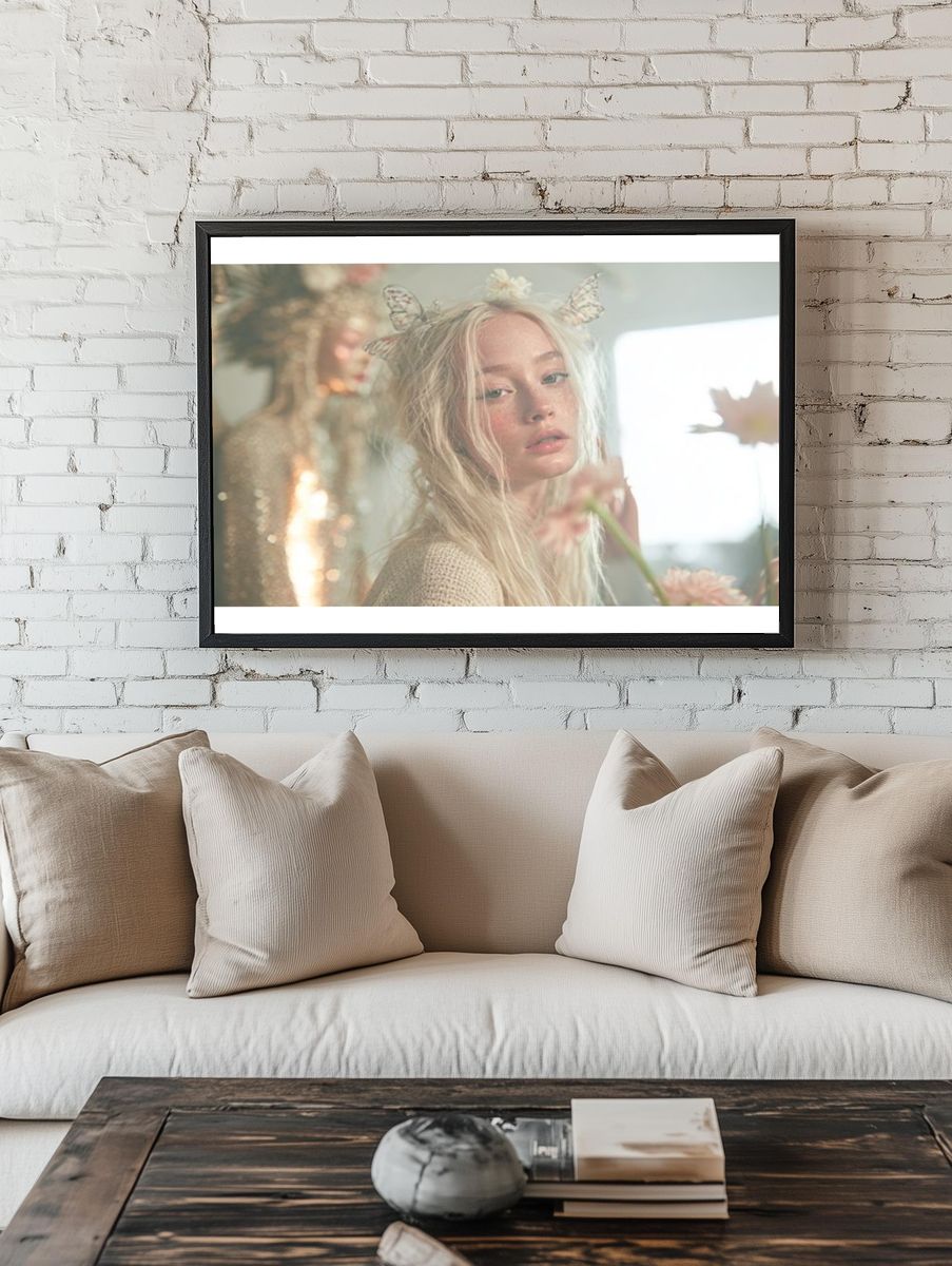 Dreamy Floral Portrait Print. — room view 1