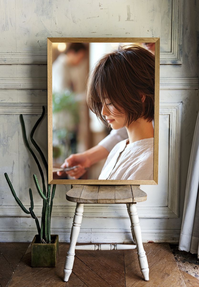Salon Haircut Portrait Print. room preview