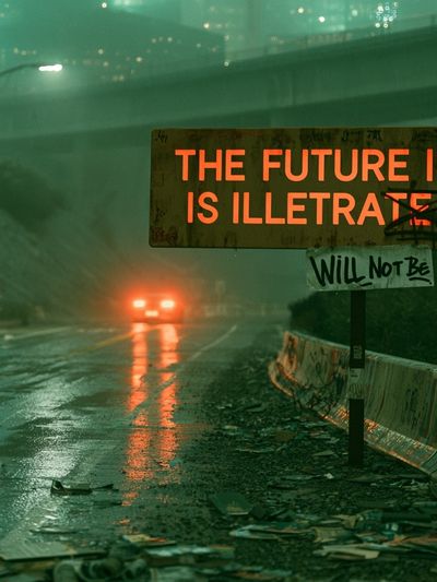 The Future Is Illiterate Street Art Print.