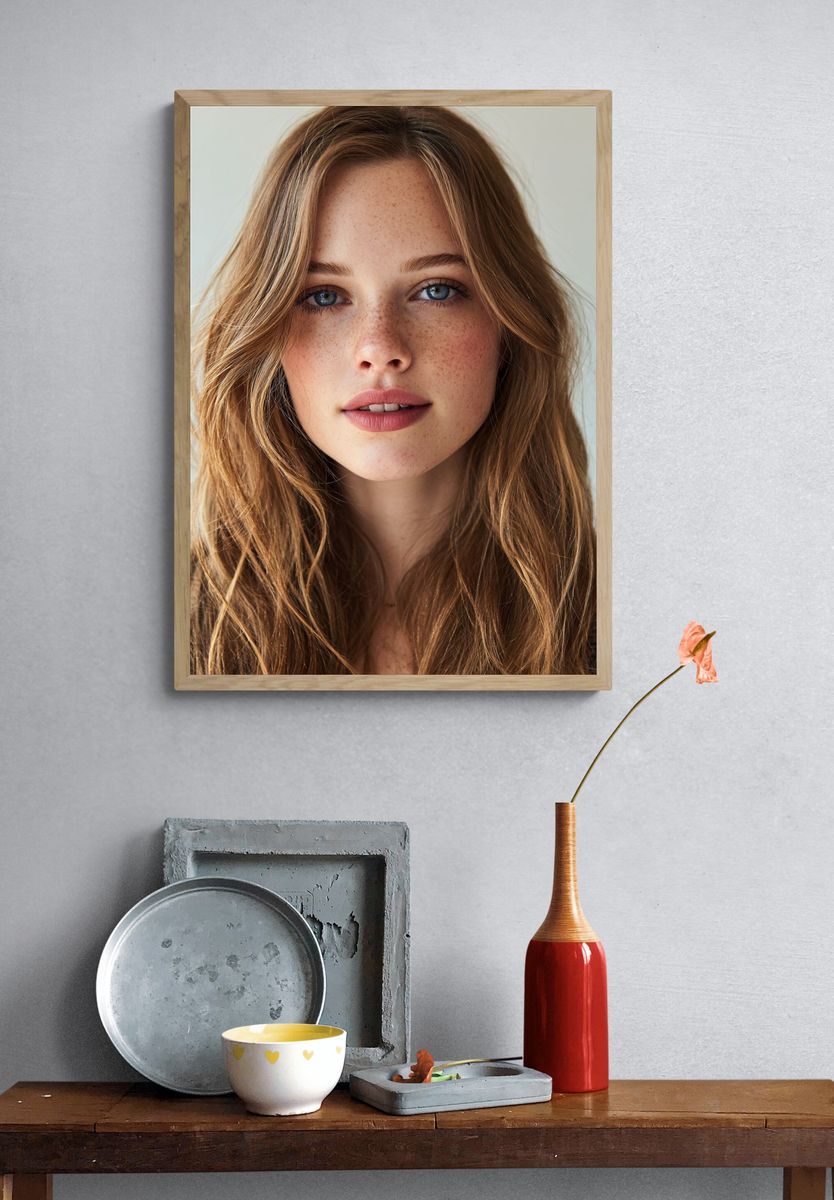 Freckled Portrait Photography Poster. — room view 3