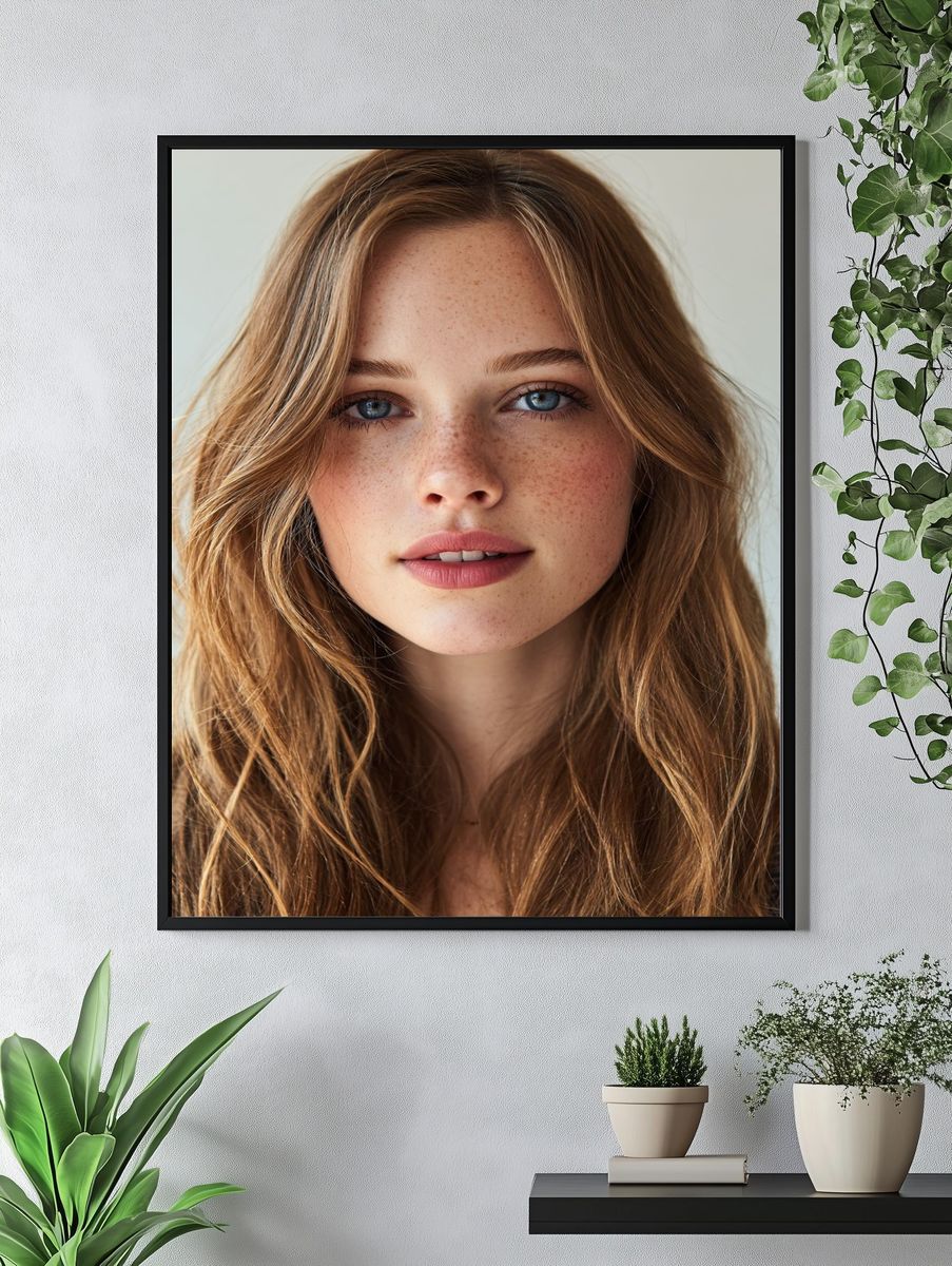 Freckled Portrait Photography Poster. — room view 4