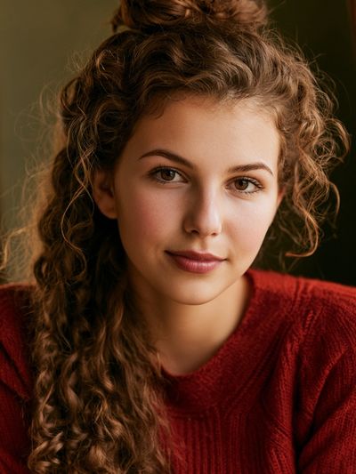 Curly-Haired Portrait Photography Poster.