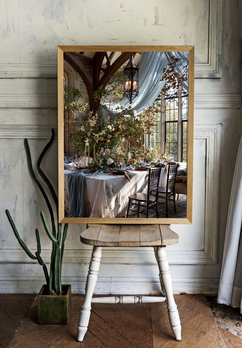 Elegant Garden Dining Room Photography Poster. — room view 1