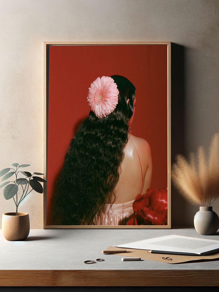 Floral Portrait Photography Poster. — room view 2