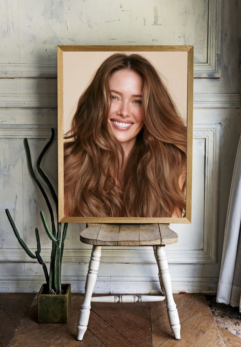 Smiling Woman Portrait Print. room preview