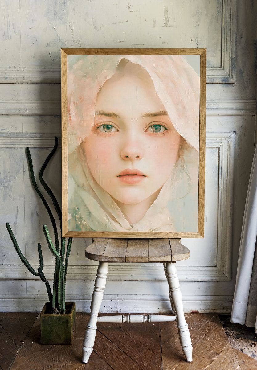 Soft Portrait of a Young Woman Print. — room view 1