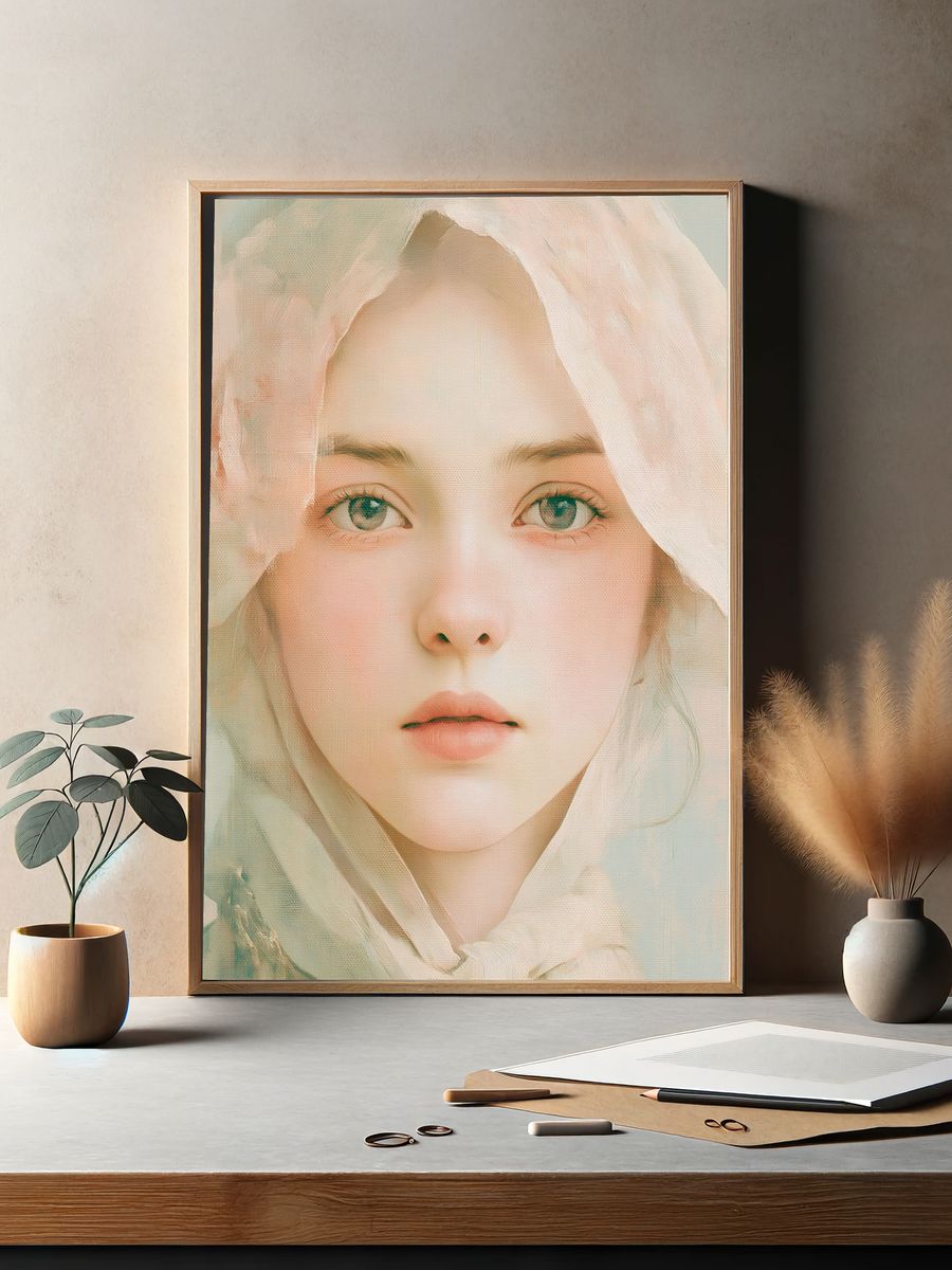 Soft Portrait of a Young Woman Print. — room view 2