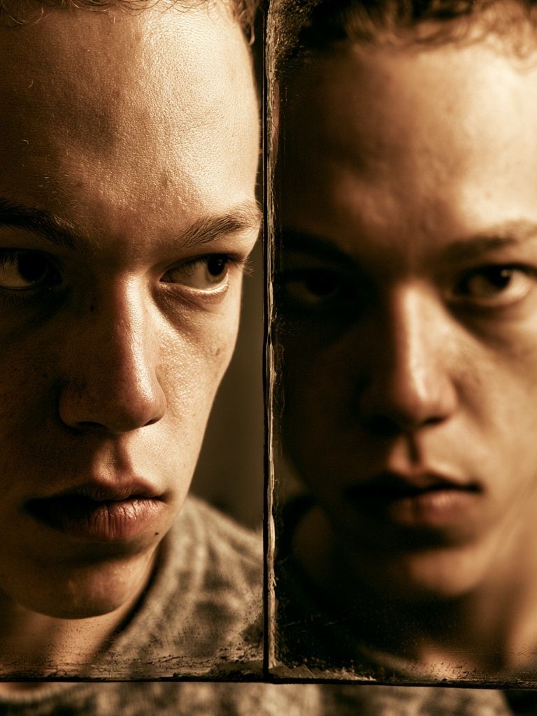 Intense Mirror Portrait Poster. poster — photography art