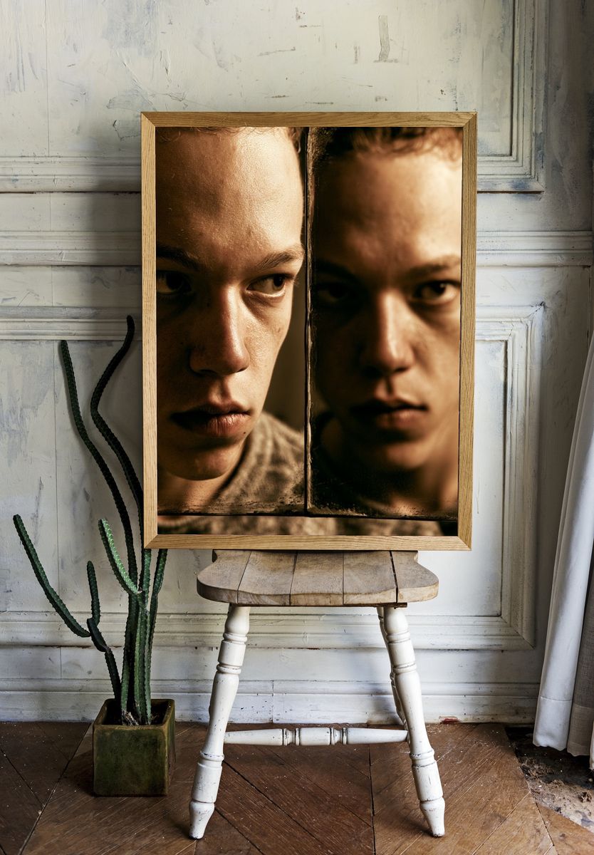 Intense Mirror Portrait Poster. — room view 1