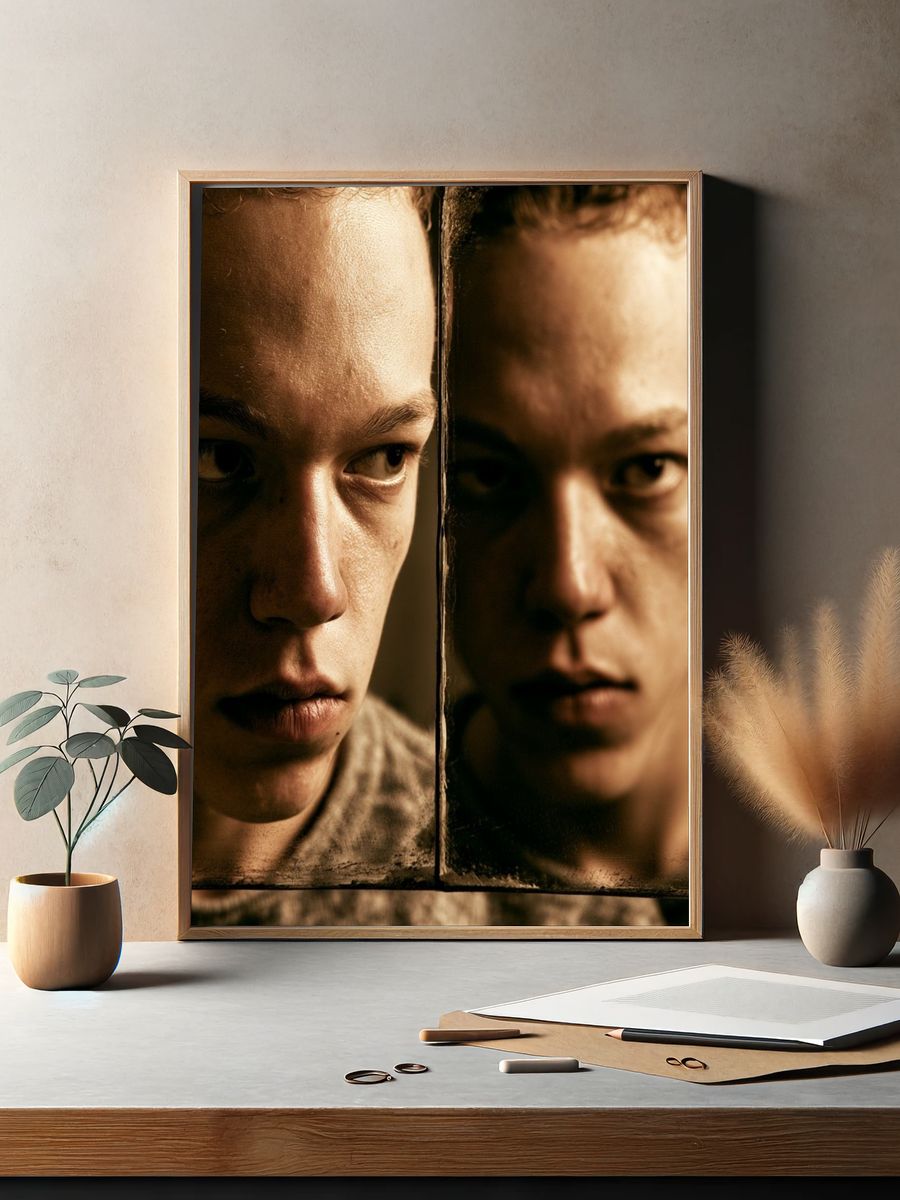 Intense Mirror Portrait Poster. — room view 2