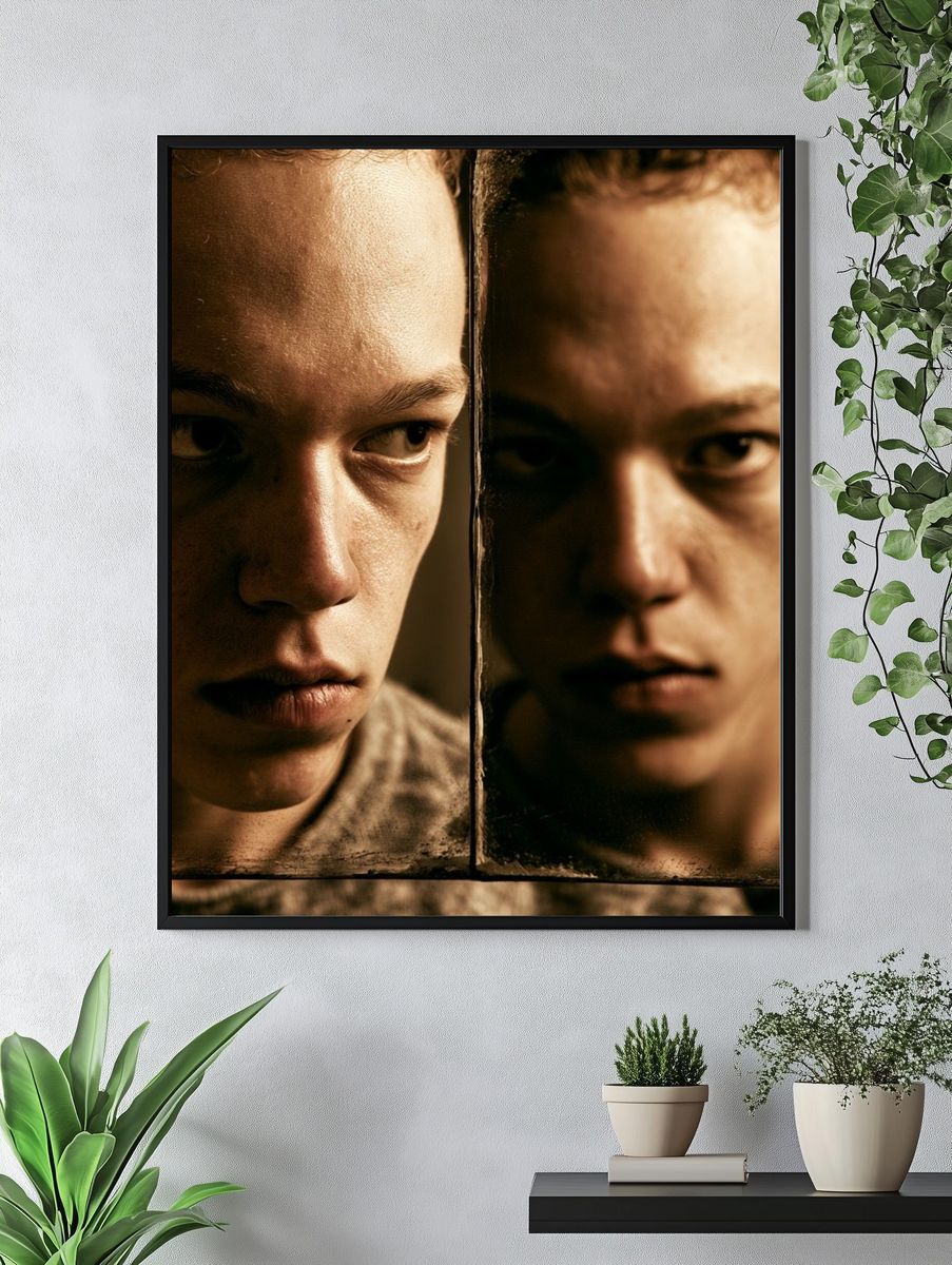 Intense Mirror Portrait Poster. — room view 4