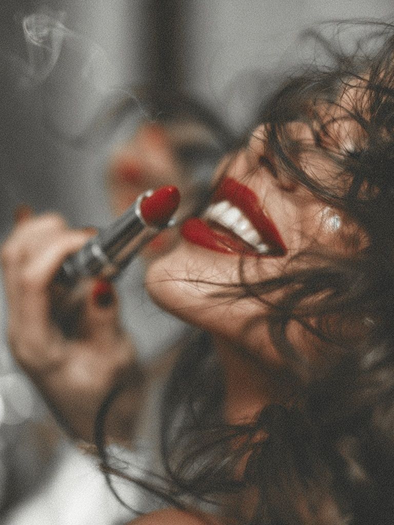 Red Lipstick Portrait Photography Poster. poster — photography art