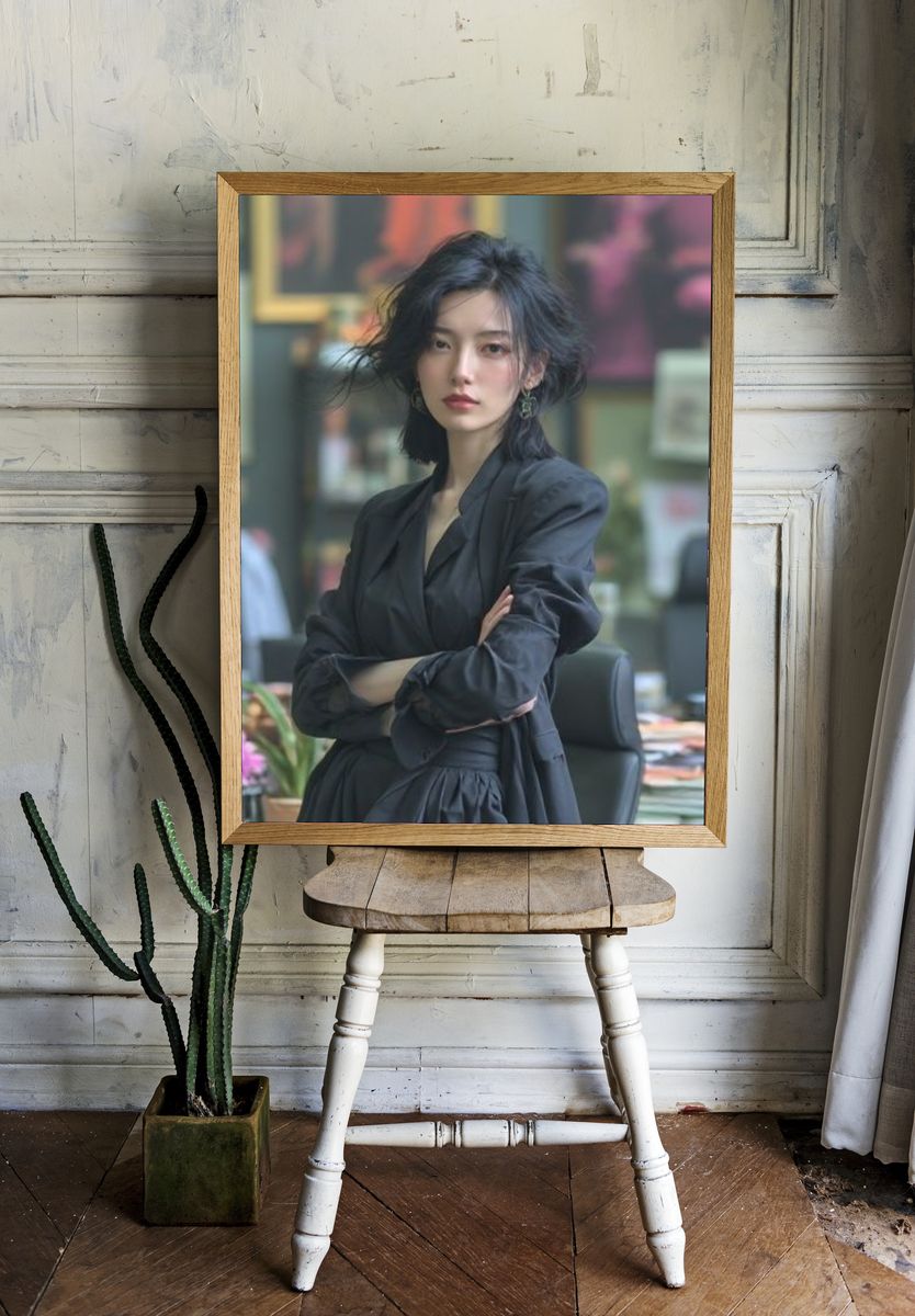 Elegant Woman Portrait Poster. — room view 1