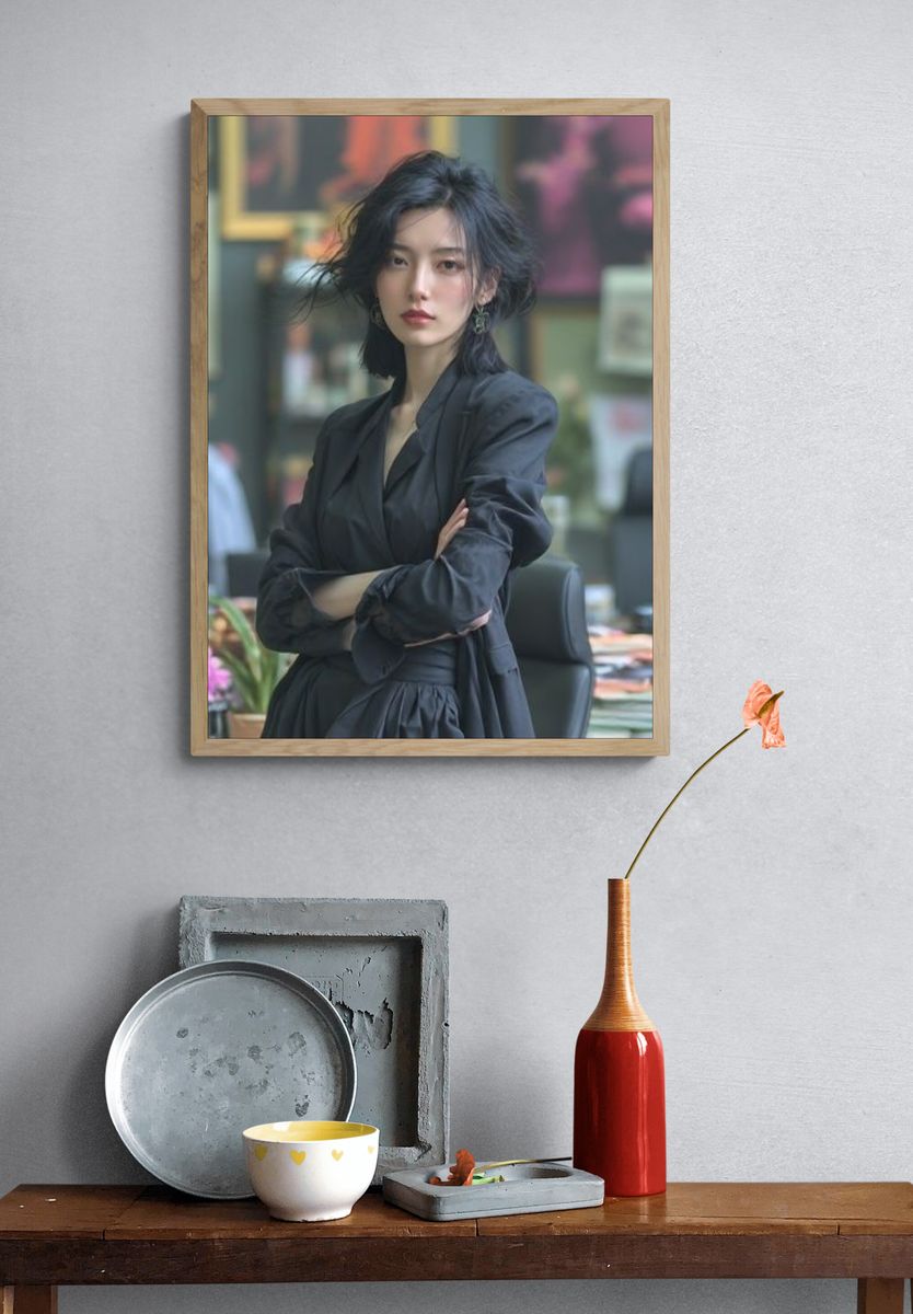 Elegant Woman Portrait Poster. — room view 3