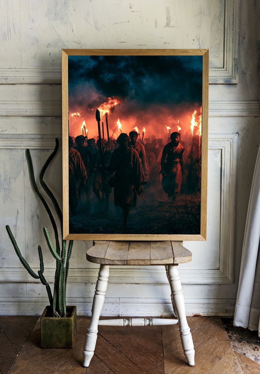 Torchlit Procession Photography Poster. — room view 1
