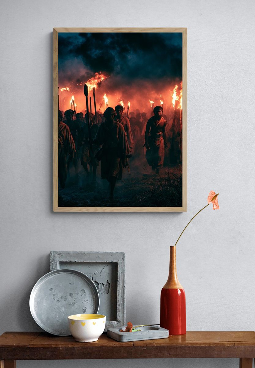 Torchlit Procession Photography Poster. — room view 3