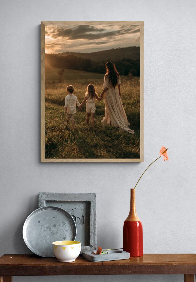Surreal Face Close-Up Photography Poster. — room view 3