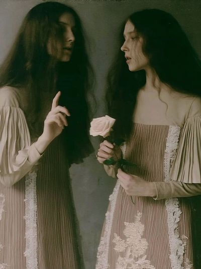 Twin Portrait Fashion Print. poster