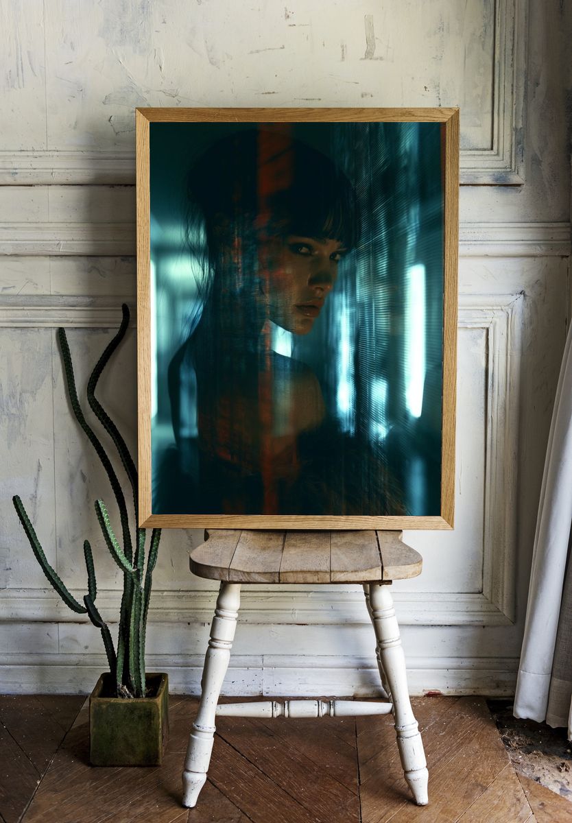Neon Portrait Photography Poster. room preview