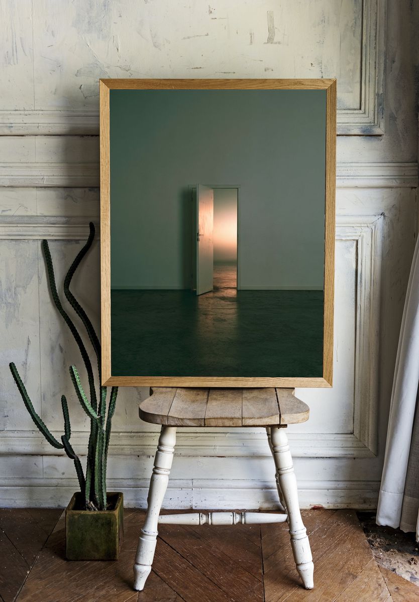 Open Door at Sunset Photography Poster. — room view 1