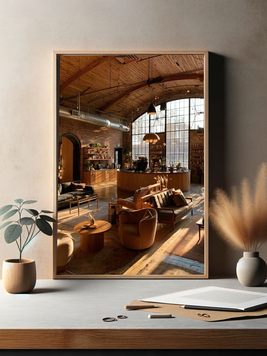 Industrial Loft Interior Photography Poster. — room view 2