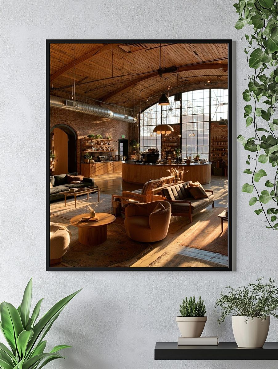Industrial Loft Interior Photography Poster. — room view 4