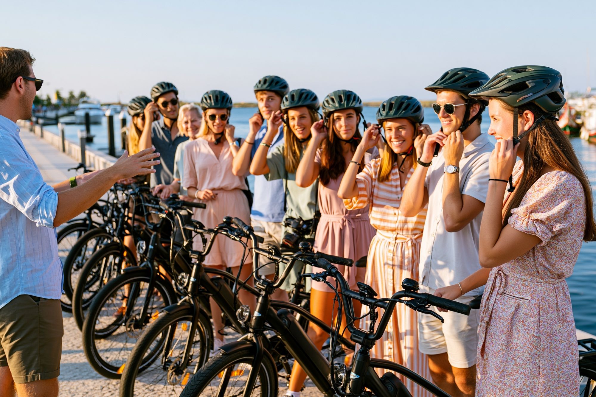 Harbor Bike Tour Photography Poster. poster detail