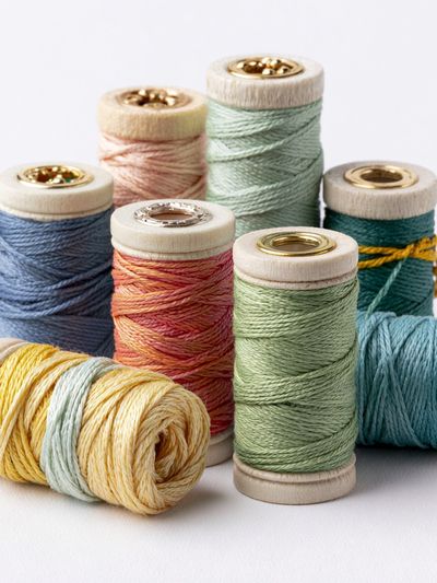 Pastel Thread Spools Photography Poster.
