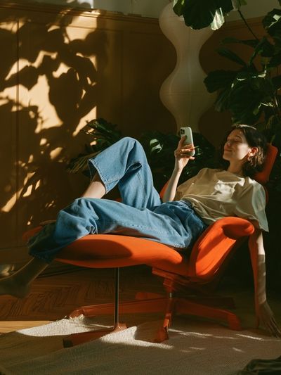 Sunlit Lounge Chair Photography Poster.