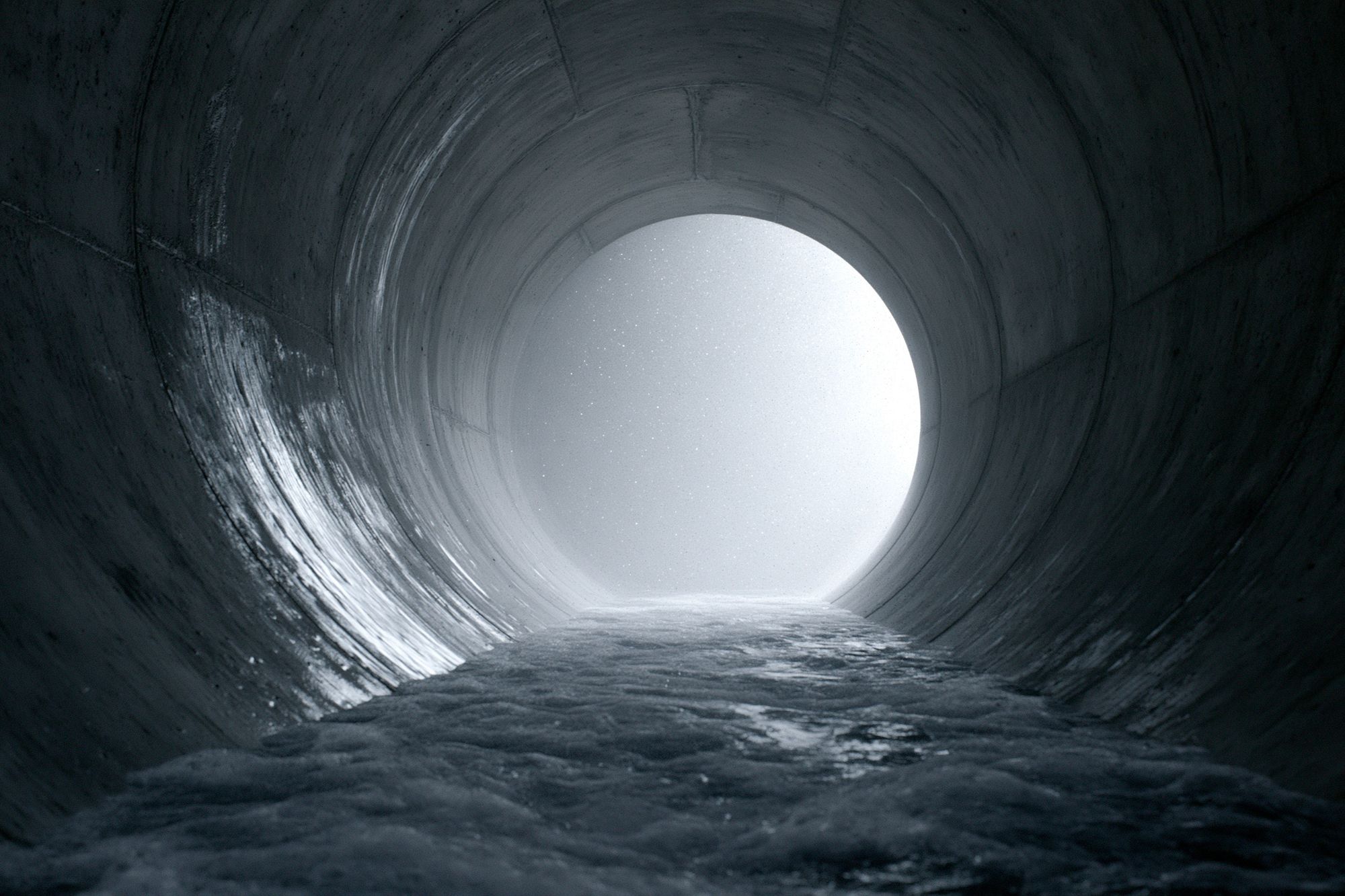 Snowy Tunnel Light Photography Poster. poster detail