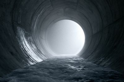 Snowy Tunnel Light Photography Poster.