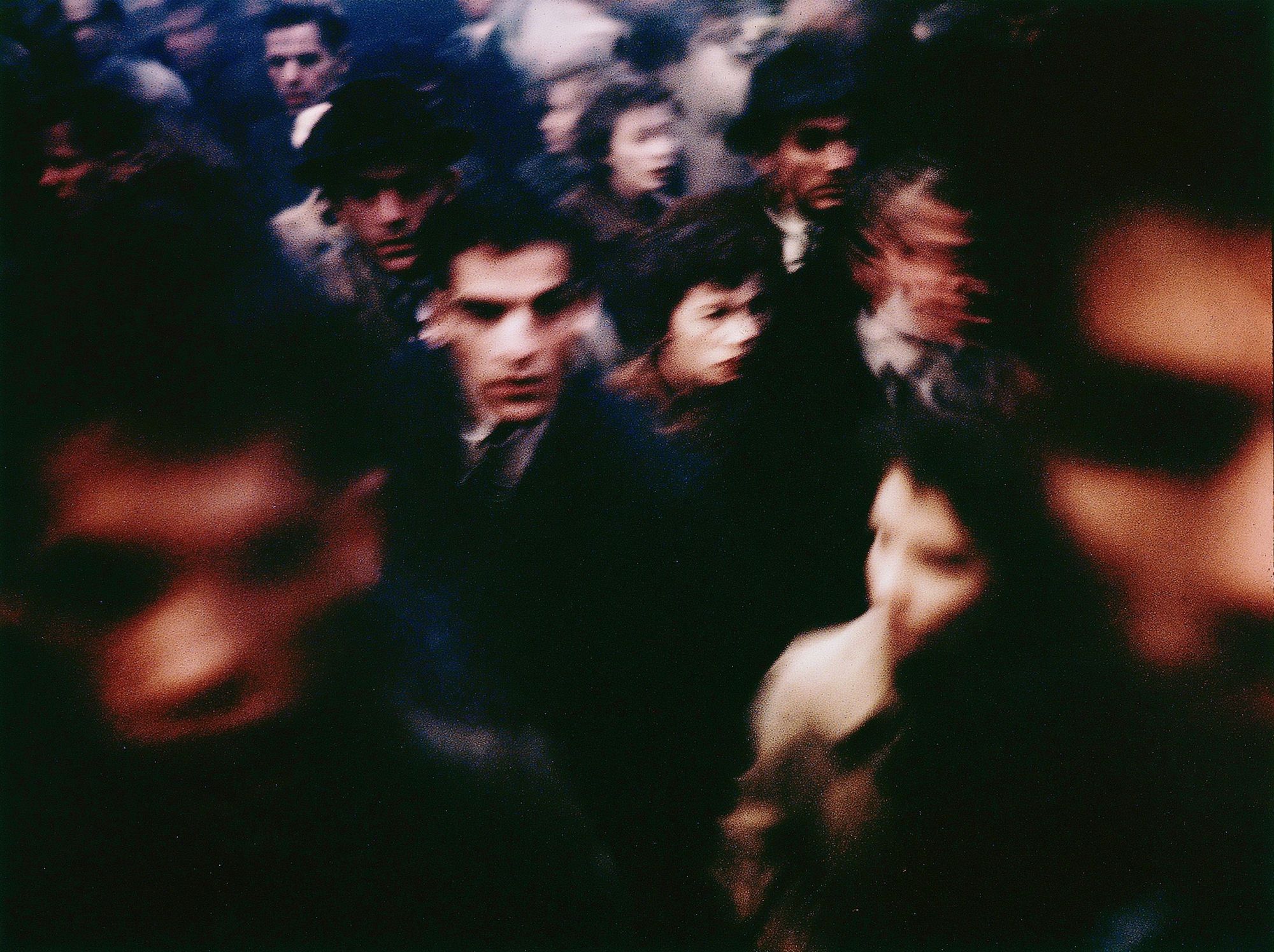 Blurred Crowd Street Photography Poster. poster detail