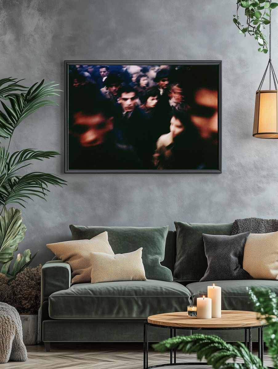 Blurred Crowd Street Photography Poster. — room view 4